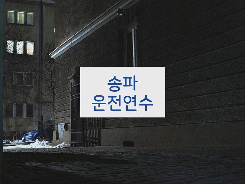 송파운전연수 후기