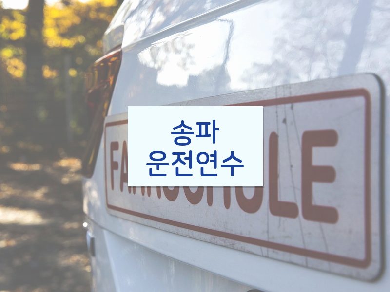 송파운전연수 후기