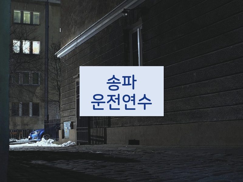 송파운전연수 후기