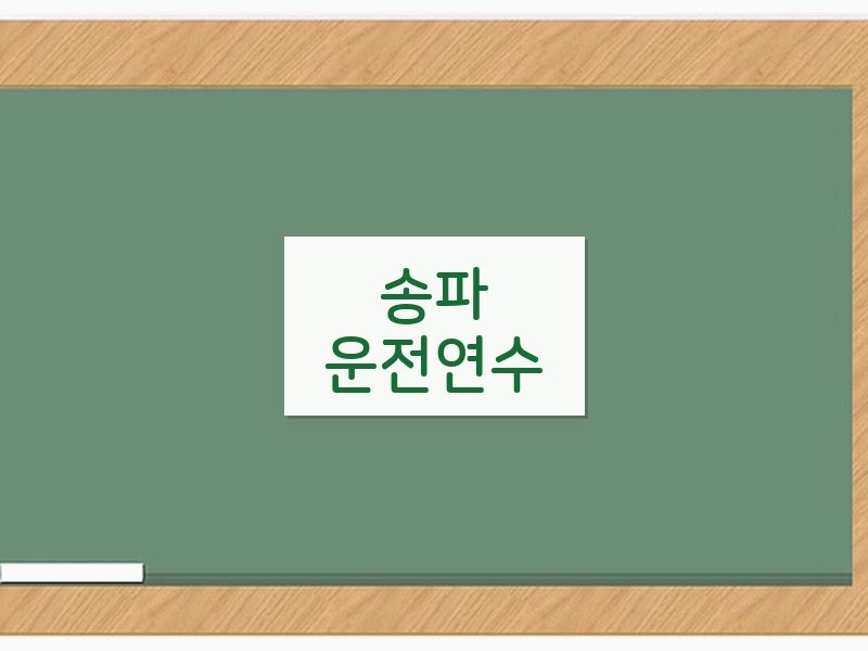 송파운전연수 후기