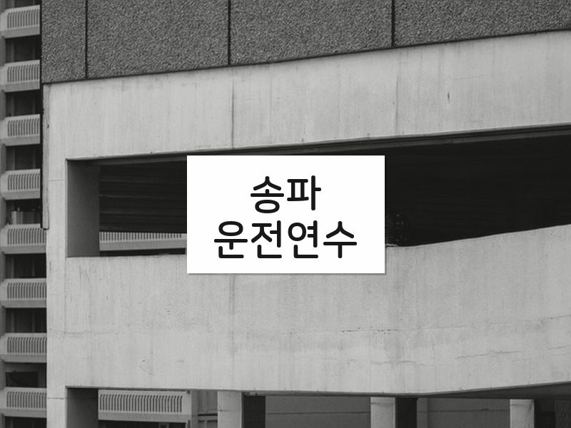 송파운전연수 후기