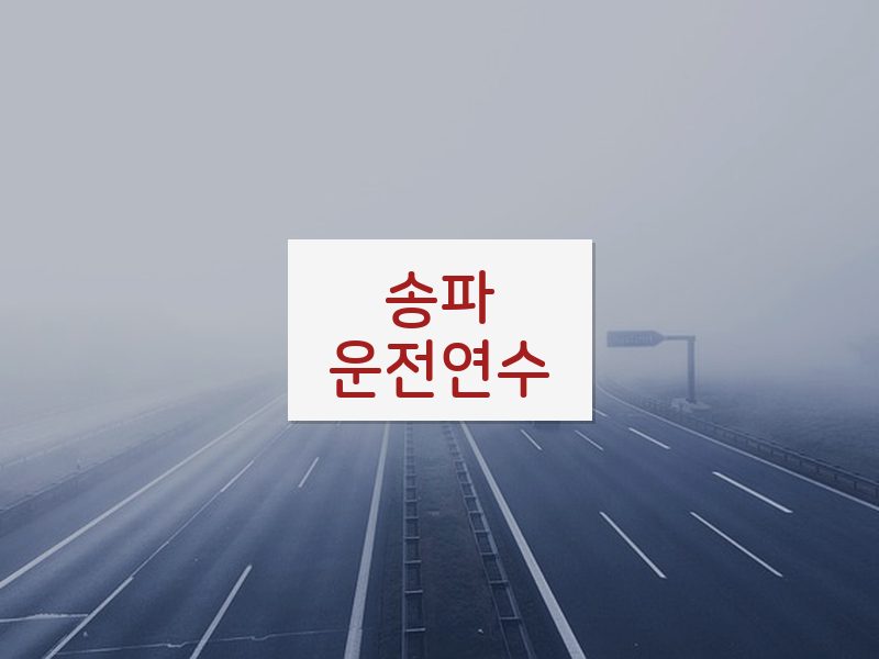 송파운전연수 후기