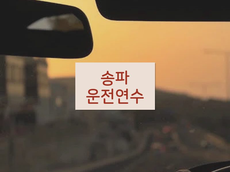 송파운전연수 후기