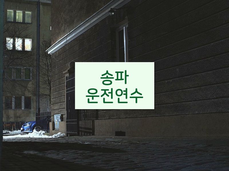 송파운전연수 후기