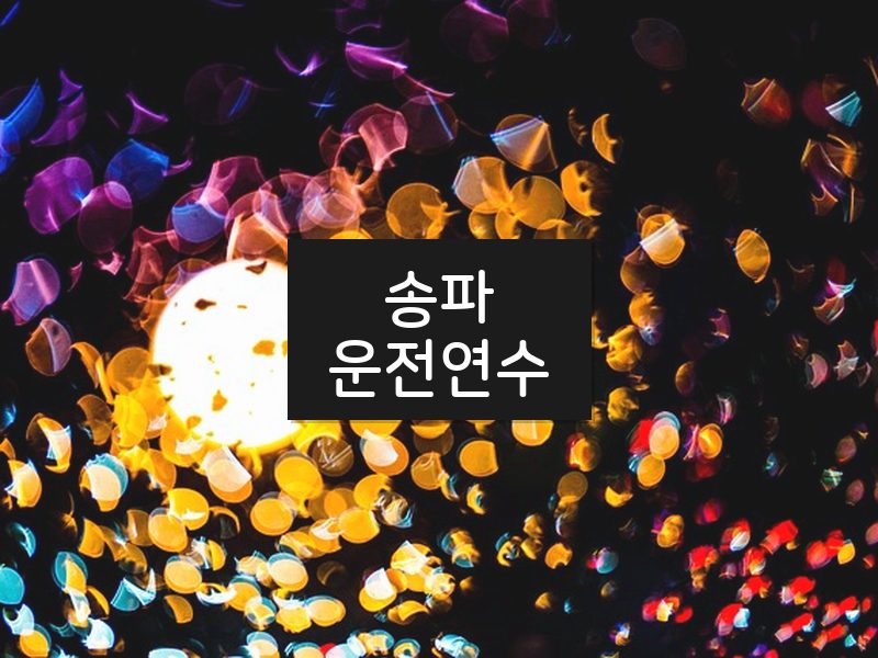 송파운전연수 후기