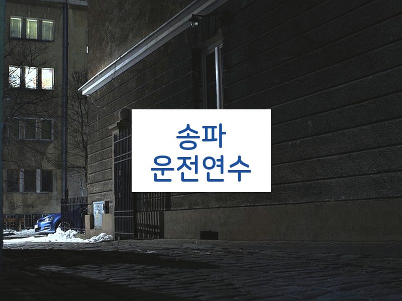 송파운전연수 후기