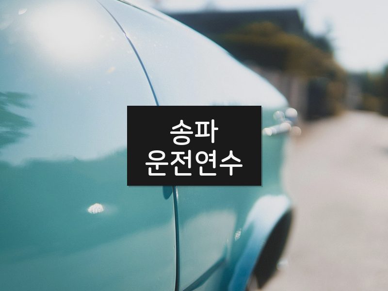 송파운전연수 후기