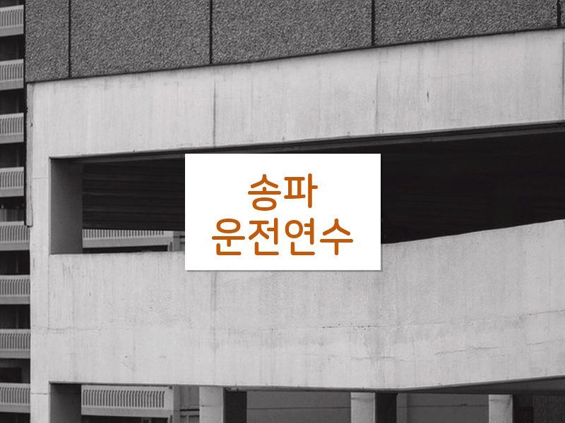 송파운전연수 후기