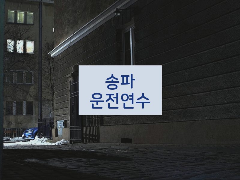 송파운전연수 후기