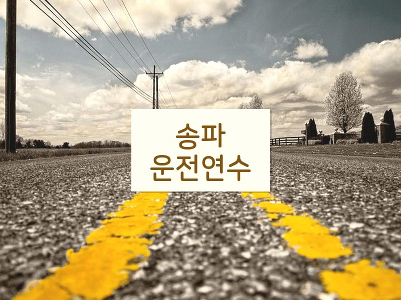 송파운전연수 후기