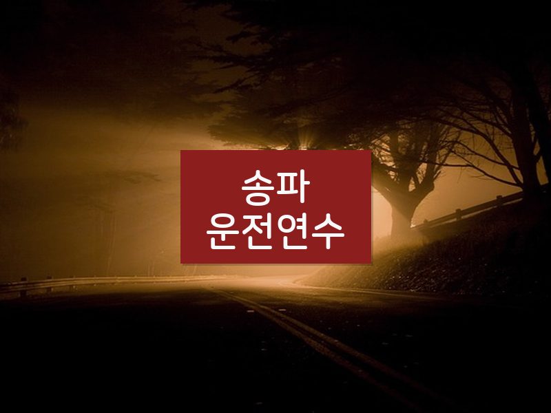 송파운전연수 후기