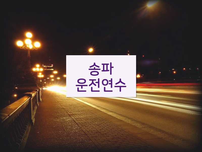 송파운전연수 후기