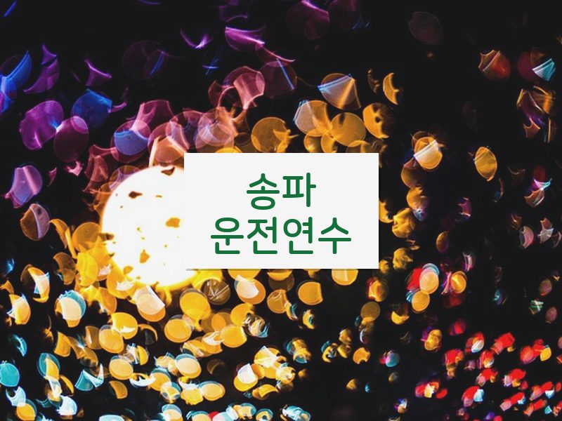 송파운전연수 후기