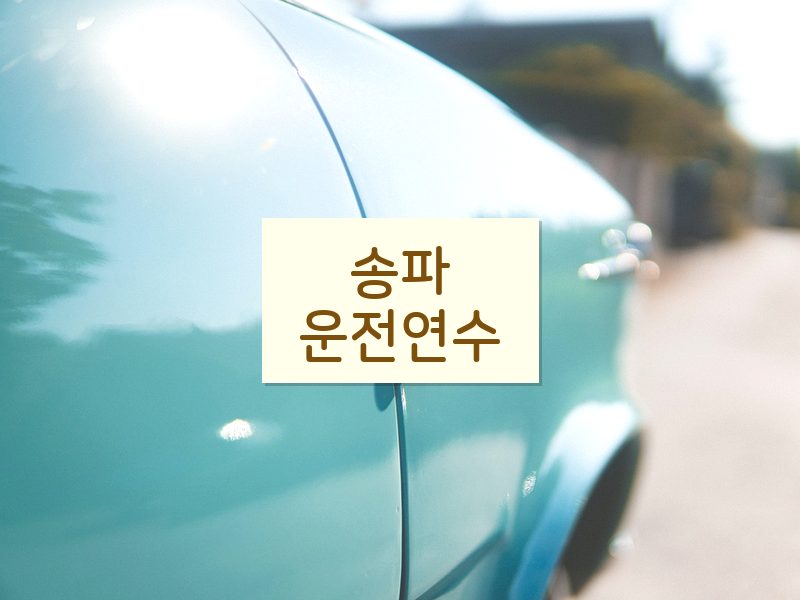 송파운전연수 후기