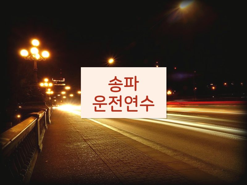 송파운전연수 후기