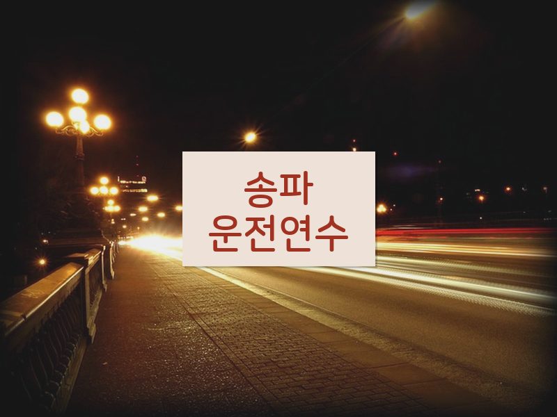 송파운전연수 후기