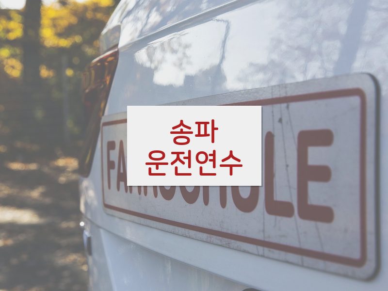 송파운전연수 후기