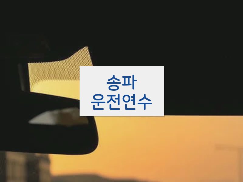송파운전연수 후기