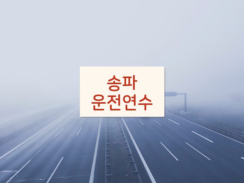 송파운전연수 후기