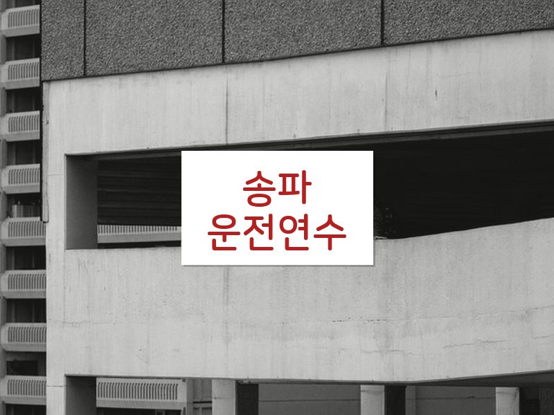 송파운전연수 후기