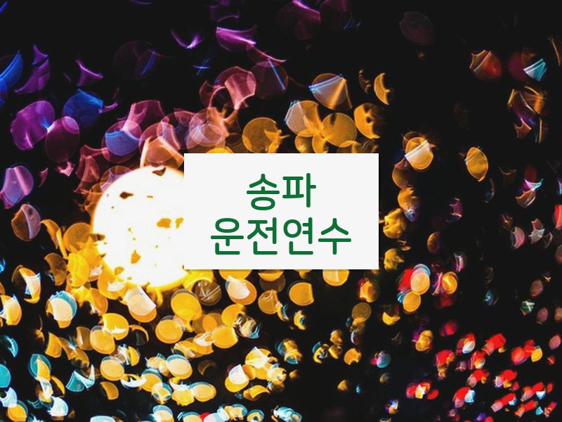 송파운전연수 후기