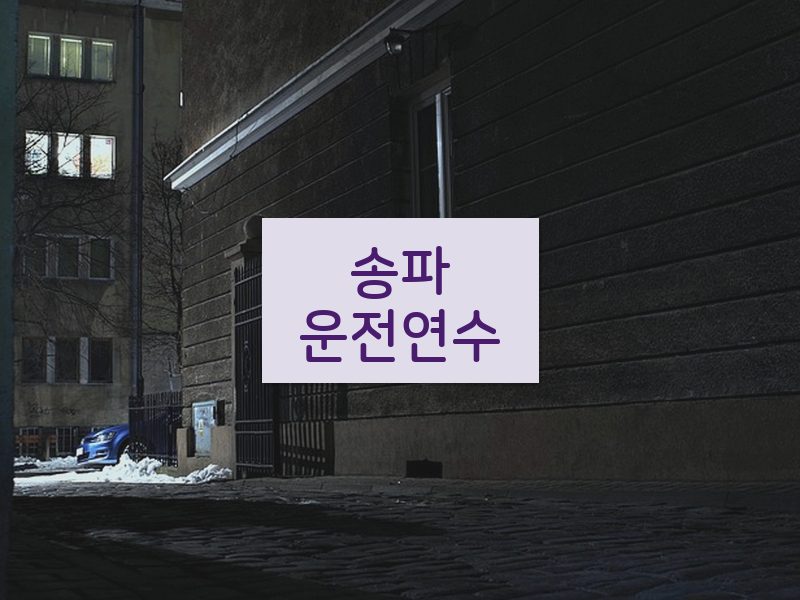 송파운전연수 후기