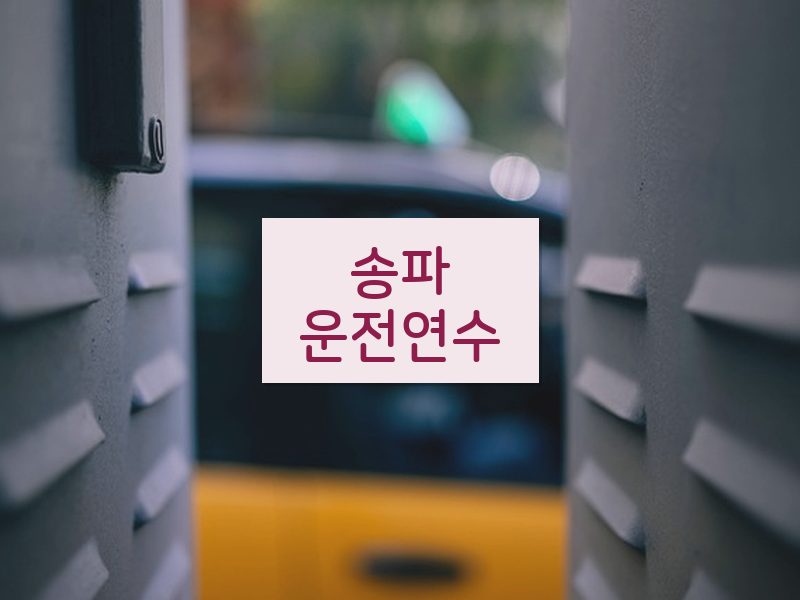 송파운전연수 후기