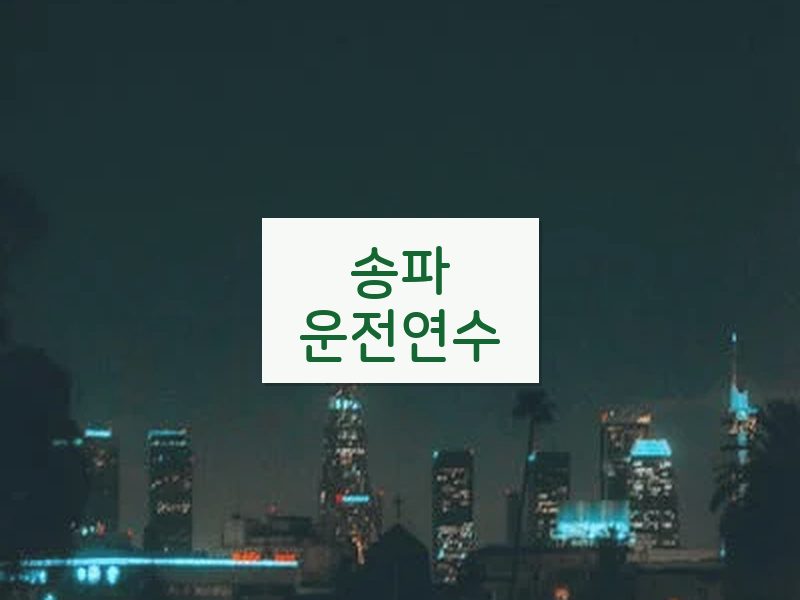 송파운전연수 후기