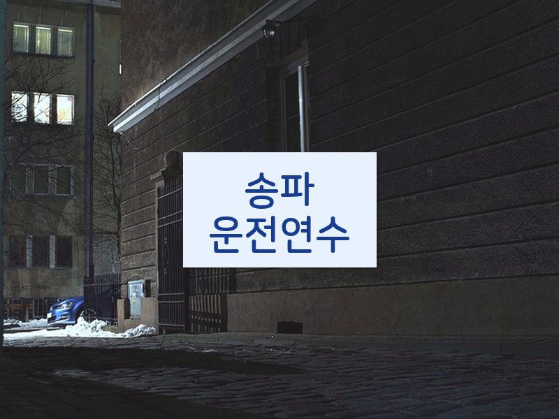 송파운전연수 후기