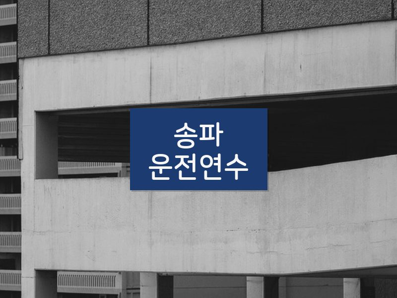 송파운전연수 후기