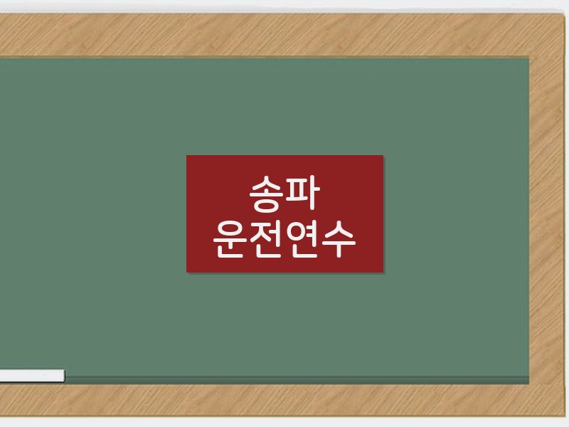 송파운전연수 후기