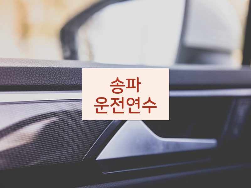 송파운전연수 후기