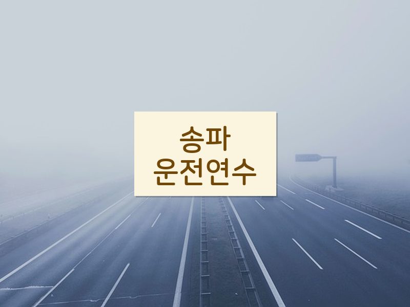 송파운전연수 후기