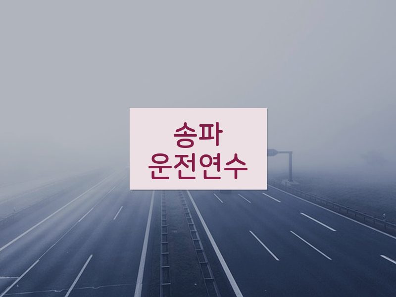 송파운전연수 후기