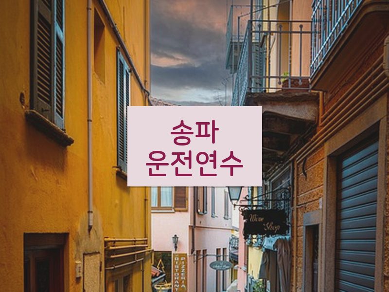 송파운전연수 후기