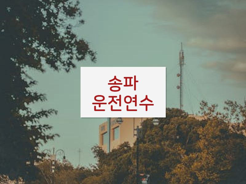 송파운전연수 후기