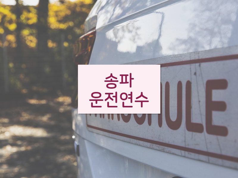 송파운전연수 후기