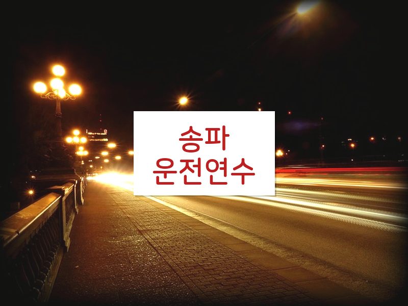 송파운전연수 후기