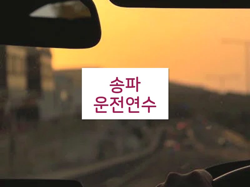 송파운전연수 후기