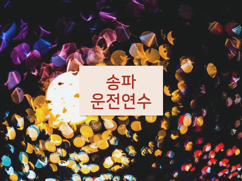 송파운전연수 후기