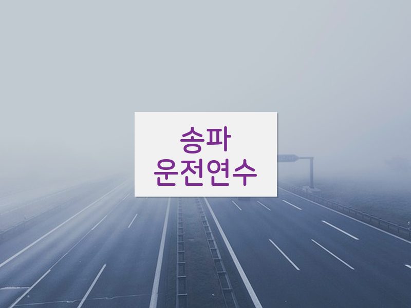 송파운전연수 후기