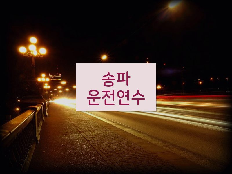 송파운전연수 후기