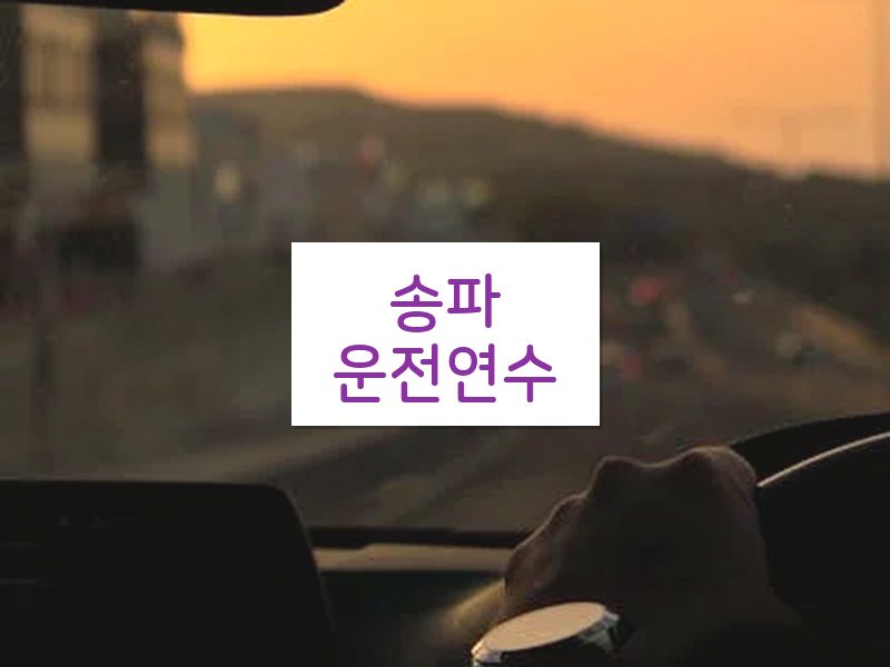 송파운전연수 후기