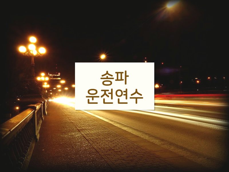 송파운전연수 후기