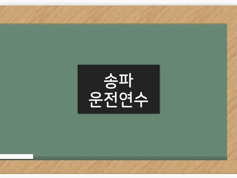 송파운전연수 후기