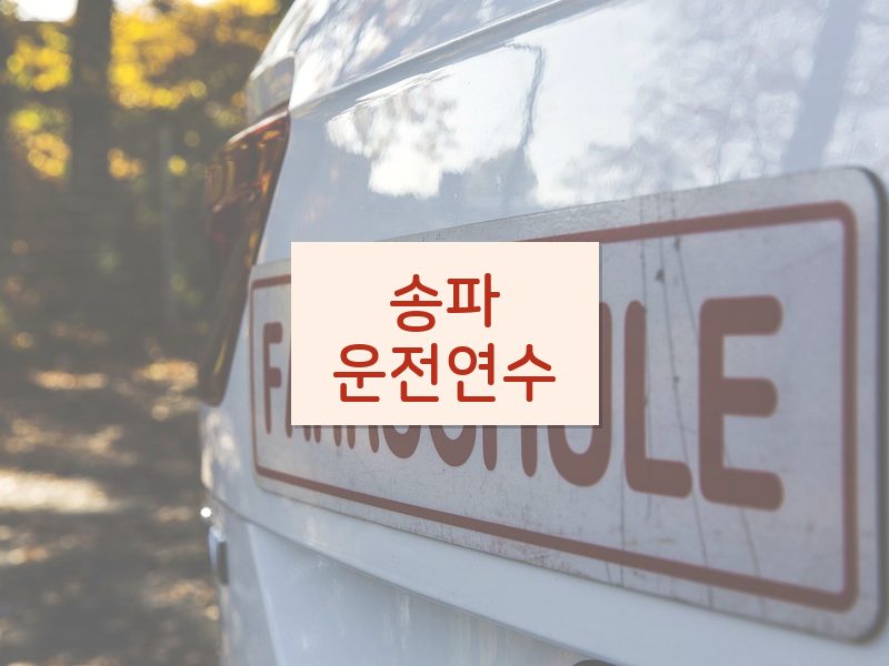 송파운전연수 후기