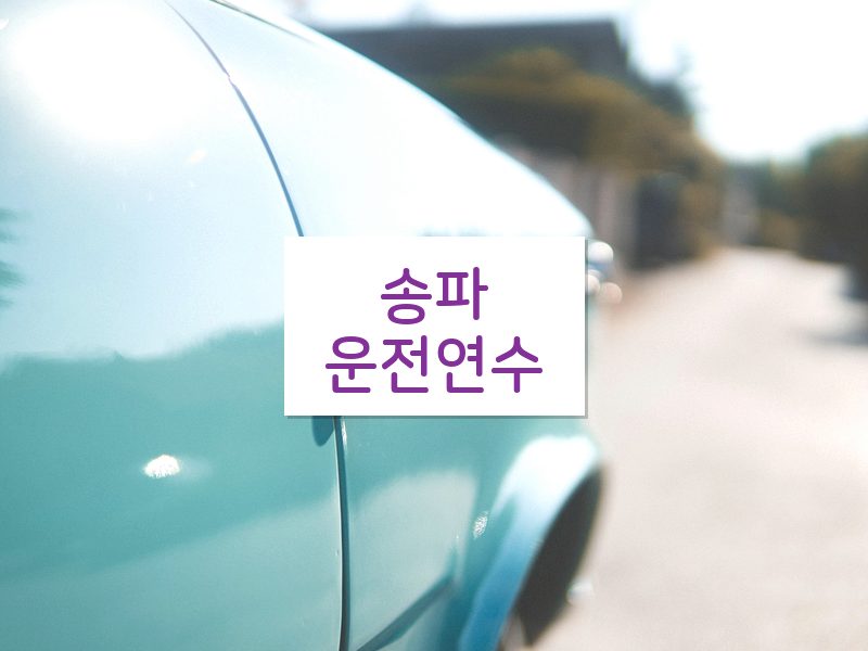 송파운전연수 후기