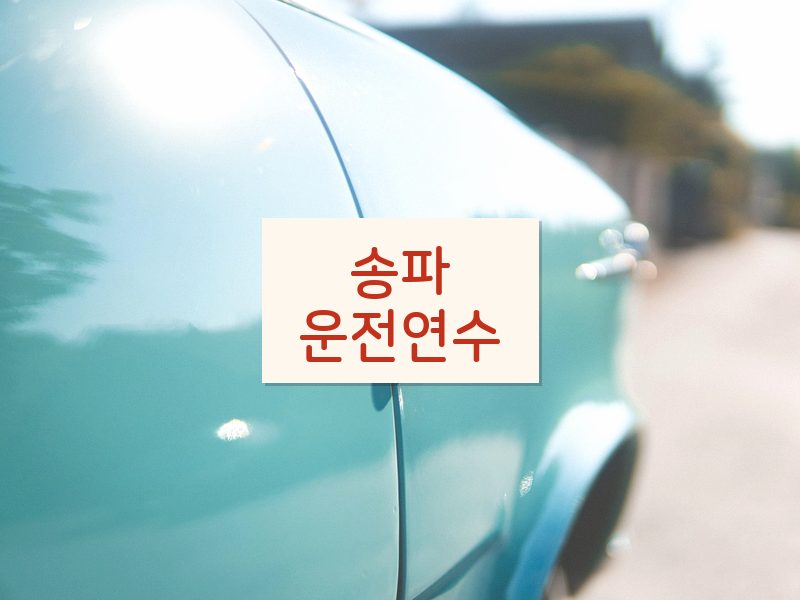 송파운전연수 후기