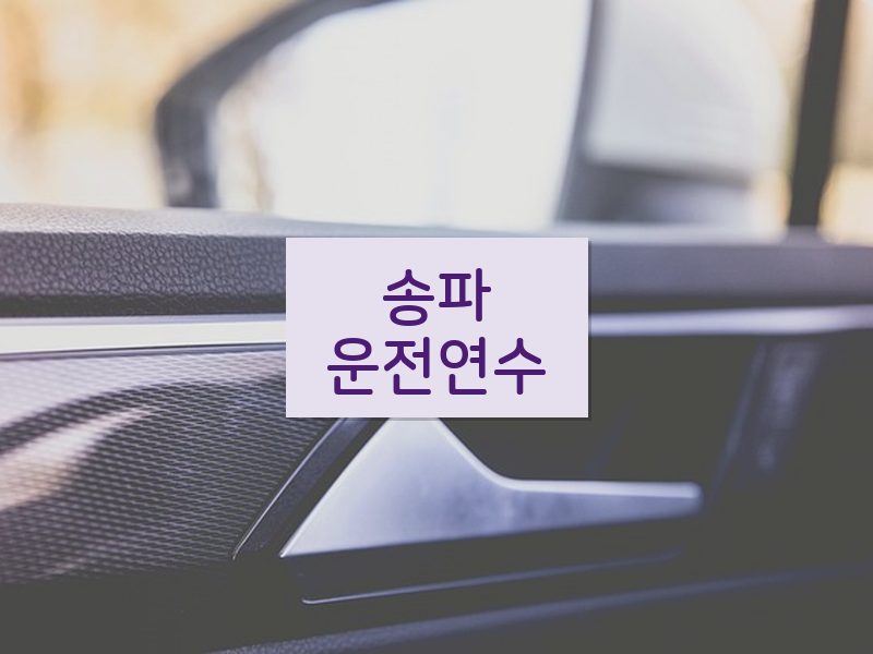 송파운전연수 후기