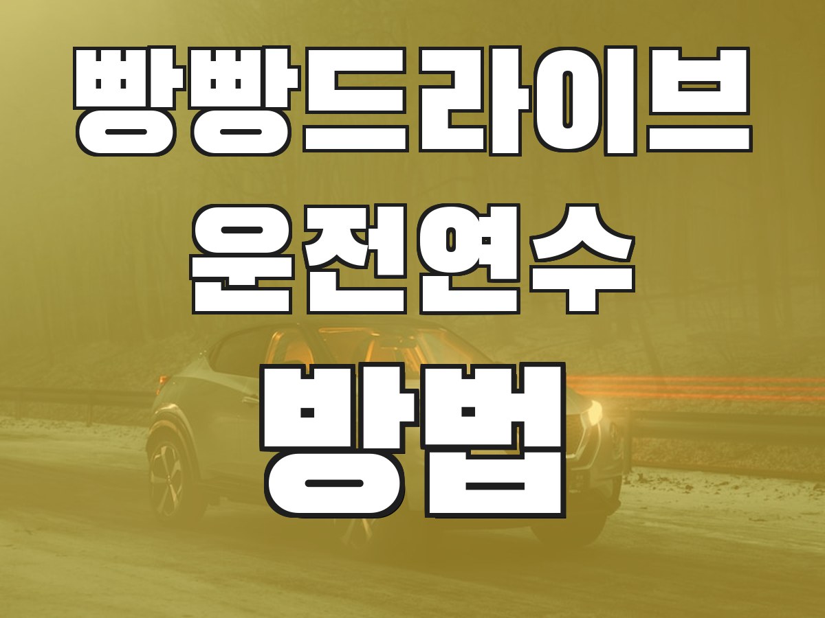 빵빵드라이브 운전연수 방법 - 연수 진행 과정 안내